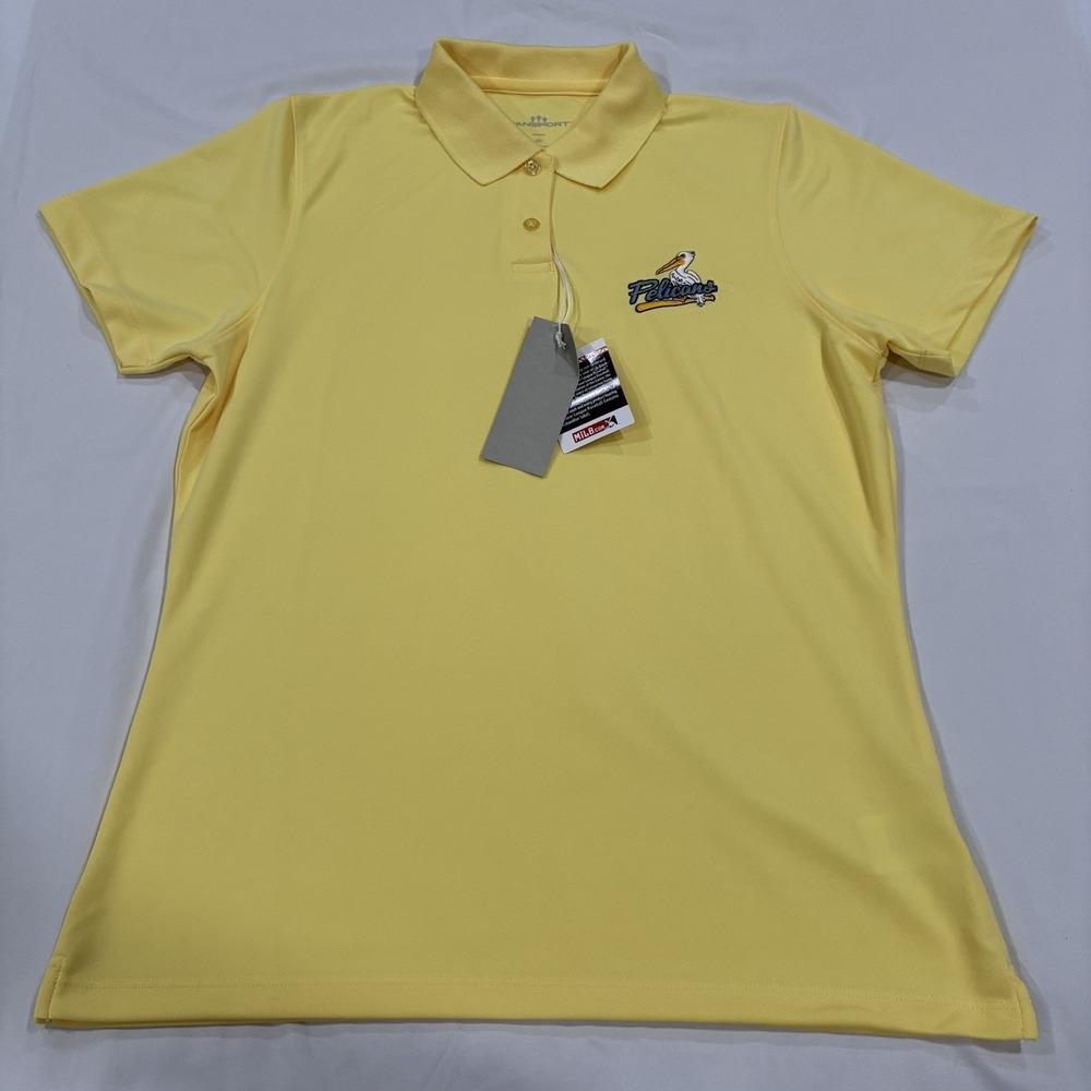 Women's Myrtle Beach Pelicans Polo Medium Vansport New With Tags Yellow‎